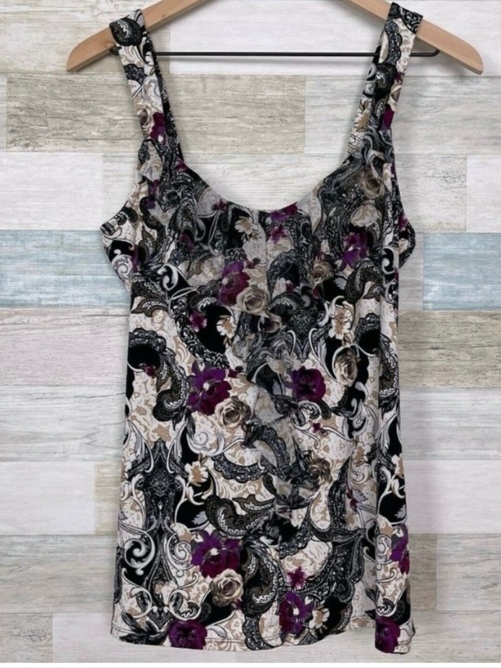 WHBM Ruffle Sleeveless Tank Blouse Top